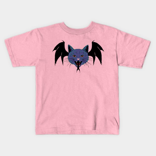 bat cat snake Kids T-Shirt by paulomatiazi